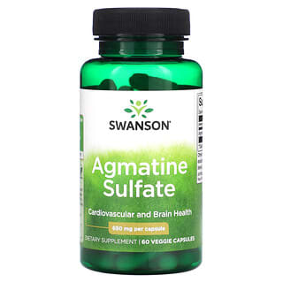 Swanson, Агматин сульфат, 650 мг, 60 растительных капсул