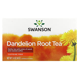 Swanson, Té de raíz de diente de león, Sin cafeína, 20 bolsitas de té, 40 g (1,4 oz)