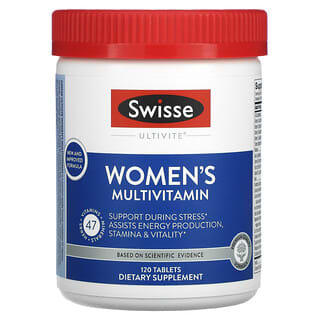 Swisse, Suplemento multivitamínico Ultivite para mujeres, 120 comprimidos