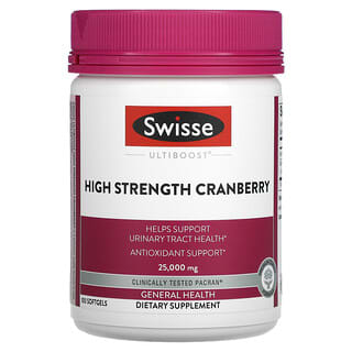 Swisse, Ultiboost, Cranberry de Alta Resistência, 25.000 mg, 100 Cápsulas Softgel