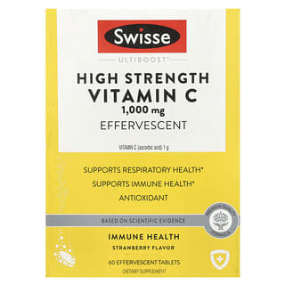 Swisse, Ultiboost™, High Strength Vitamin C, Strawberry, 1,000 mg, 3 Tubes, 20 Effervescent Tablets Each