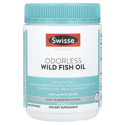 Swisse, Ultiboost®, Unflavored Wild Fish Oil, 1000 mg, 400 Softgels