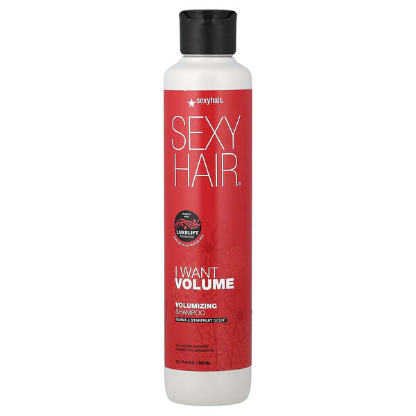 SexyHair, 아이 원트 볼륨, 볼륨 강화 샴푸, 구아바 및 스타프루트, 300ml(10.1fl oz)