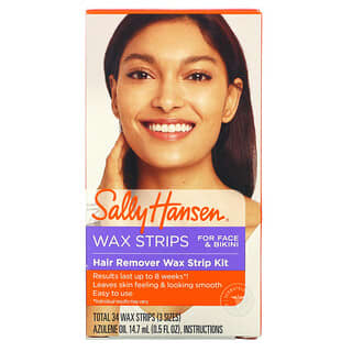 Sally Hansen, Набор восковых полосок для удаления волос, 34 восковые полоски и масло после депиляции