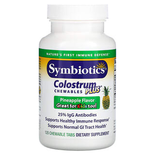 Symbiotics (سيمبيوتيكس)‏, Colostrum Plus، قابلة للمضغ, بنكهة الأناناس، 120 كبسولة قابلة للمضغ