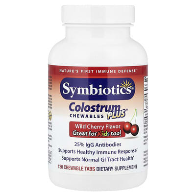 Symbiotics, Colostrum Plus® Chewables, Wild Cherry, 120 Chewable Tabs