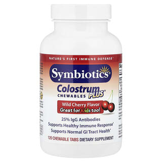 Symbiotics, Colostrum Plus®, Comprimidos masticables, Cereza silvestre, 120 comprimidos masticables