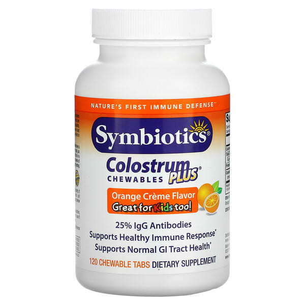 Symbiotics, Colostrum Plus, Orangencremegeschmack, 120 kaubare Tabletten