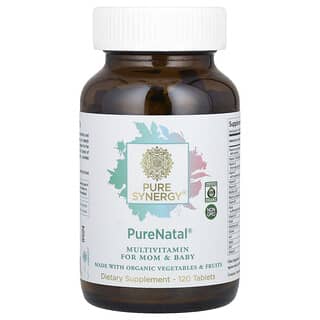 Pure Synergy, PureNatal®, Multivitamínico para Mamãe e Bebê, 120 Comprimidos