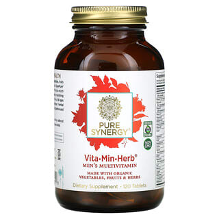 Pure Synergy, Vita·Min·Herb, Suplemento multivitamínico para hombres, 120 comprimidos