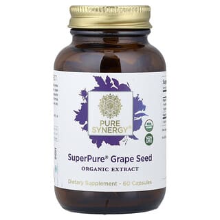 Pure Synergy, Semilla de uva superpura, Extracto orgánico`` 60 cápsulas
