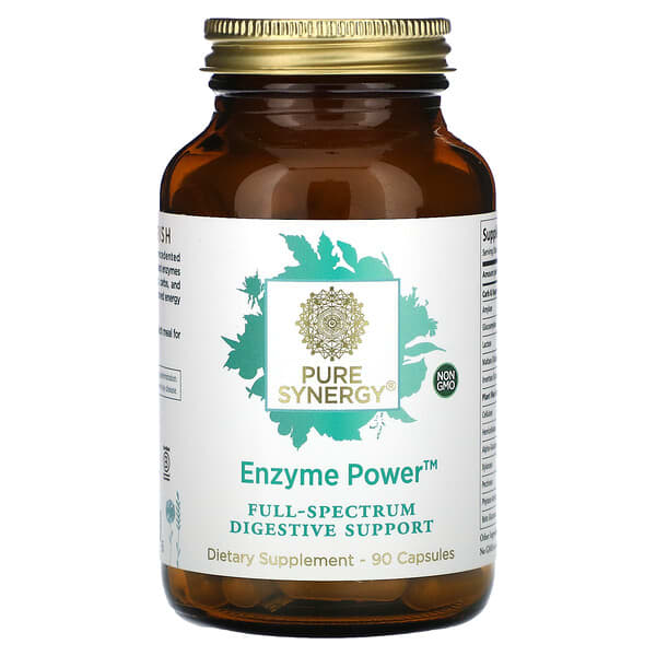 Pure Synergy, Enzyme Power, Full-Spectrum Digestive Support, 90 Capsules