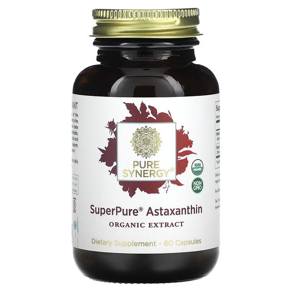 Pure Synergy, SuperPure Astaxanthin, Organic Extract, superreines Astaxanthin, Bio-Extrakt, 60 Kapseln