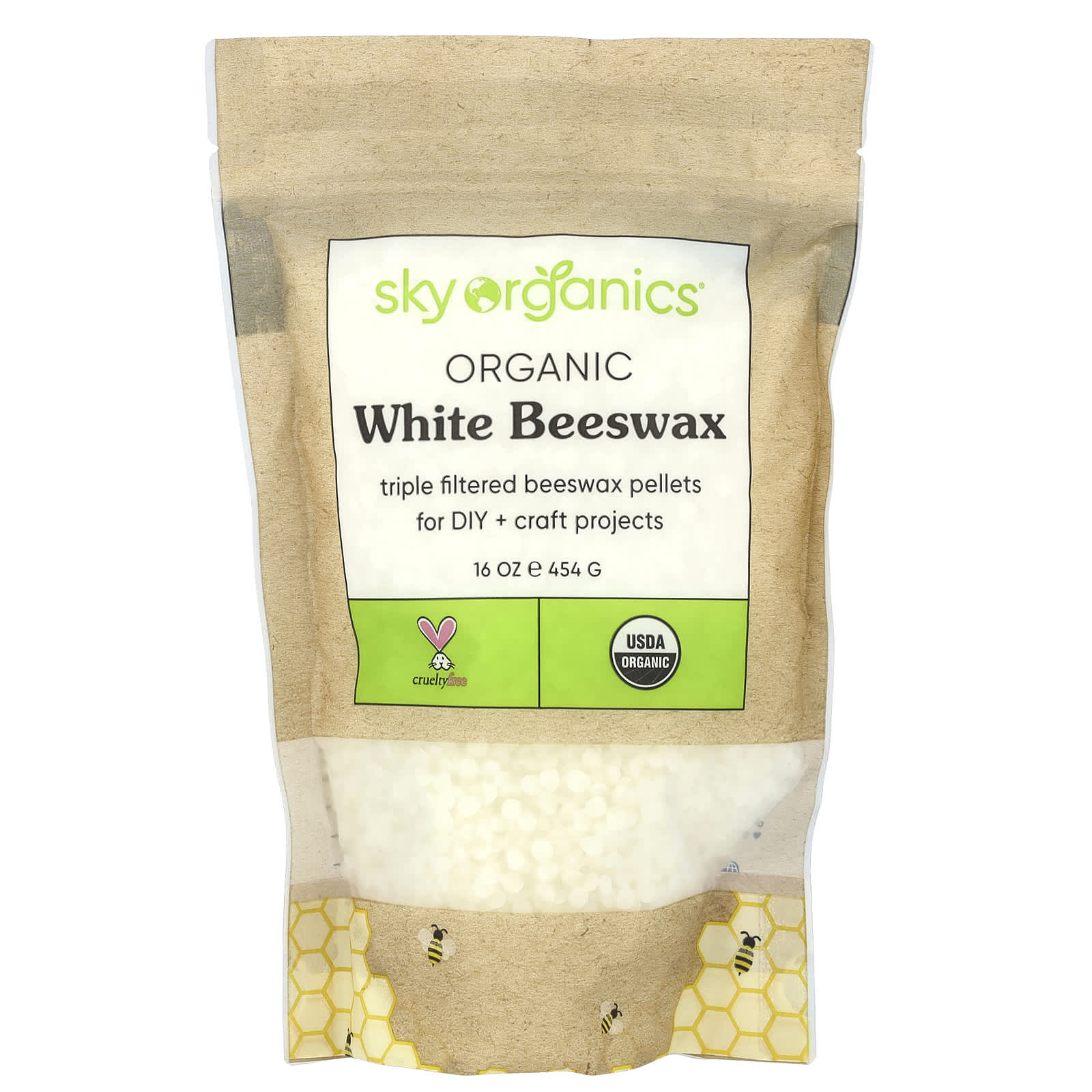 Organic White Beeswax, 16 oz (454 g)