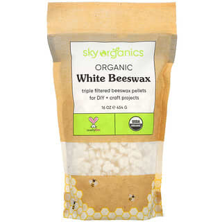 Sky Organics, Cire d'abeille blanche biologique, 454 g