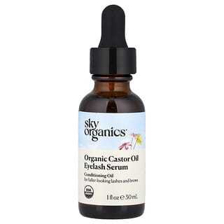 Sky Organics, Aceite de ricino orgánico, Sérum para pestañas, 30 ml (1 oz. líq.)