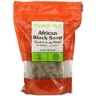 Sky Organics, Jabón negro africano, 454 g (16 oz. Líq.)