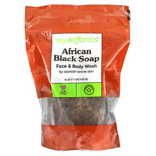 Sky Organics, African Black Soap, Face & Body Wash, For Blemish-Prone Skin, 16 oz (454 g)