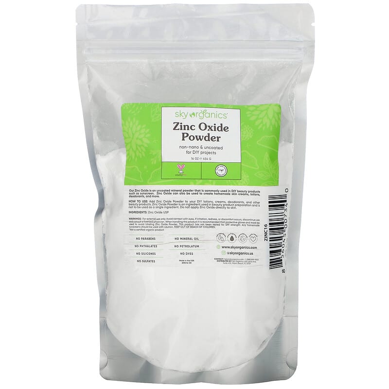 Óxido de zinc en polvo, 454 g (16 oz)