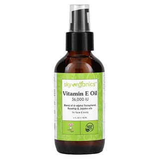 Sky Organics‏, Vitamin E Oil, 36,000 IU, 4 fl oz (118 ml)
