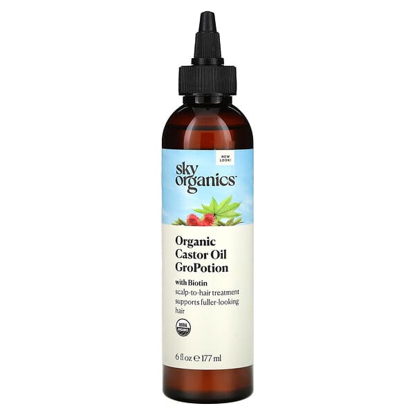 Sky Organics, Organic Castor Oil, GroPotion With Biotin, 6 Fl Oz (177 Ml)