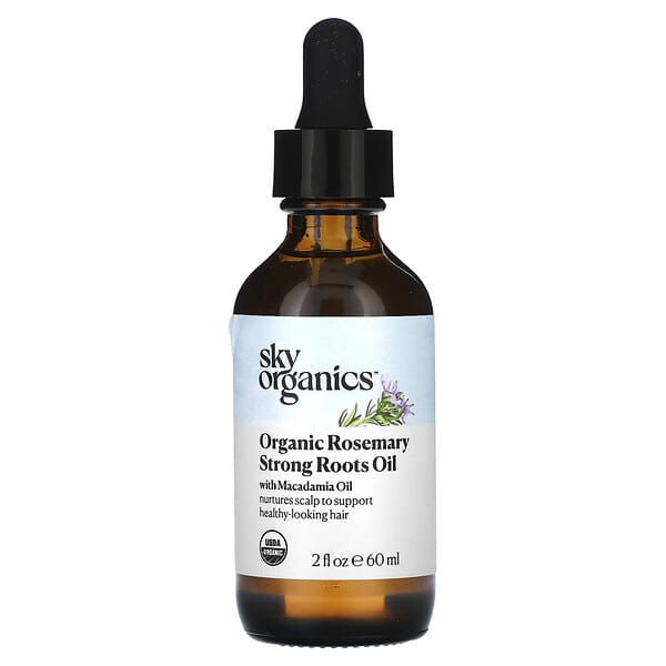 Sky Organics‏, Organic Rosemary Strong Roots Oil with Macadamia Oil, 2 fl oz (60 ml)