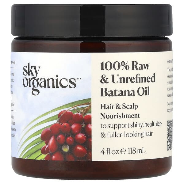 Sky Organics, 100% 무가공 및 비정제 바타나 오일 모발 및 두피 너리싱, 118ml(4fl oz)