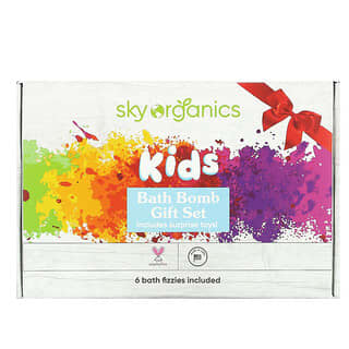 Sky Organics, Kinderbadebomben mit Überraschungsspielzeug, 6 Badebomben