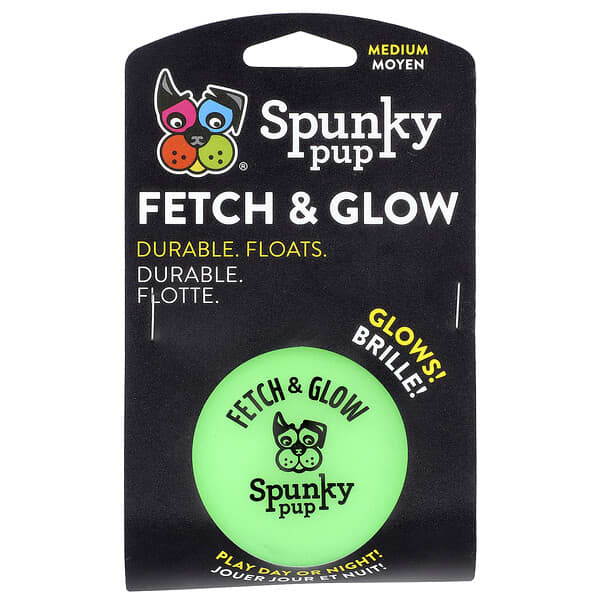 Spunky Pup, Fetch & Glow，球，中號，1 個