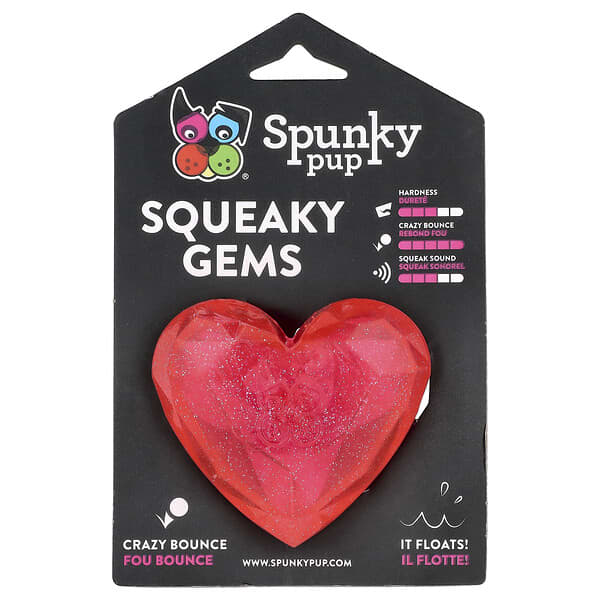 Spunky Pup, 發聲寶石玩具，心形，1 個