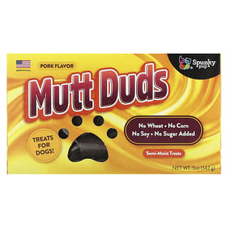 Spunky Pup, Mutt Duds，寵物犬零食，豬肉，5 盎司（142 克）