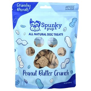 Spunky Pup, Alle natuurlijke hondensnoepjes, knapperige koekjes, pindakaas crunch, 10 oz (283 g)