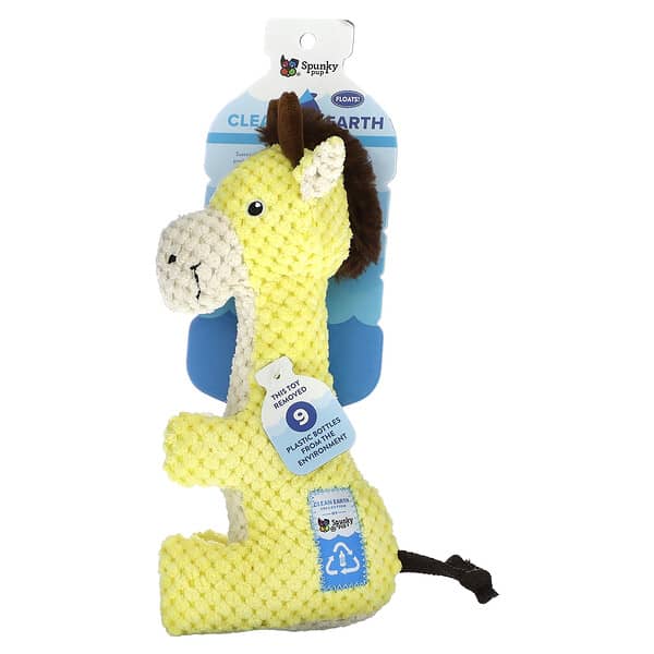 Spunky Pup, Clean Earth Plush, Giraffe, 1 Toy