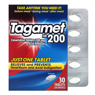 Tagamet, HB200, понижающий кислотность продукт, 200 мг, 30 таблеток