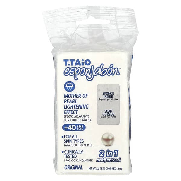 T. Taio, 솝 바, 스펀지 함유, 오리지널 마더 오브 펄, 120g(4.2oz)