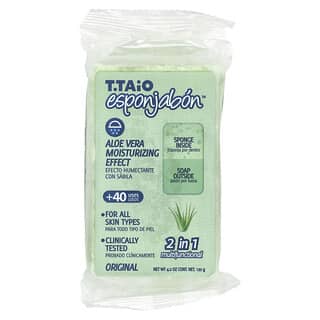 T. Taio, Jabón con esponja de aloe vera original, 120 g (4,2 oz)