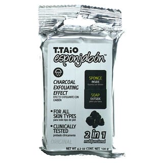 T. Taio, 木炭潔面皁海綿，4.2 盎司（120 克）