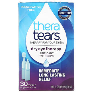 TheraTears, Therapie des trockenen Auges, Gleitmittel-Augentropfen, 30 sterile Einwegfläschchen
