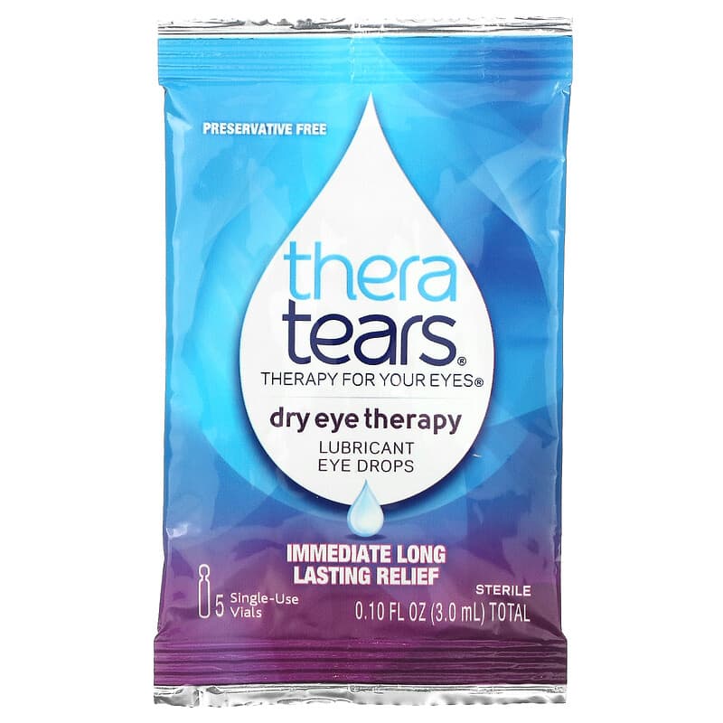 TheraTears Gotas lubricantes para ojos secos para ojos secos, gotas para  los ojos sin conservantes, 30 viales de un solo uso