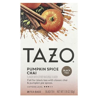 Tazo Teas, Té negro, Chai de calabaza y especias, 20 bolsitas de té, 50 g (1,76 oz)