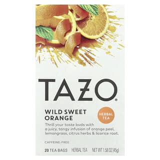 Tazo Teas, Té de hierbas, Naranja dulce silvestre, Sin cafeína, 20 bolsitas de té, 45 g (1,58 oz)