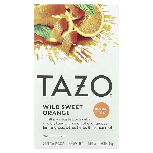 Tazo Teas, 草本茶，野生甜橙，無因，20 個過濾袋，1.58 盎司（45 克）