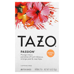 تازو تيز‏, شاي عشبي، Passion، خالٍ من الكافيين، 20 كيس شاي، 1.8 أونصة (52 جم)
