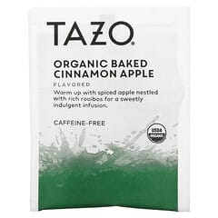 Tazo Teas, Tisane, Pomme et cannelle au four biologique, Sans caféine, 20 sachets filtrants, 50 g