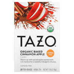 تازو تيز‏, شاي عشبي، تفاح بالقرفة عضوي مخبوز، خالٍ من الكافيين، 20 كيس فلتر، 1.76 أونصة (50 جم)