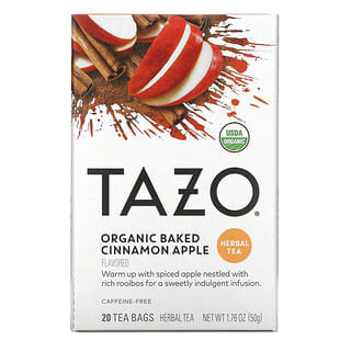 Tazo Teas, ハーブティー、オーガニックベイクドシナモンアップル、カフェインフリー、フィルターバッグ20袋、50g（1.76オンス）