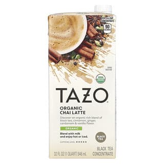 Tazo Teas, 유기농 차이 라떼, 홍차 농축물, 946ml(32fl oz)