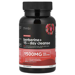 Thinbi, Berberine+ 15-Day Cleanse, Reinigung über 15 Tage, 30 Kapseln