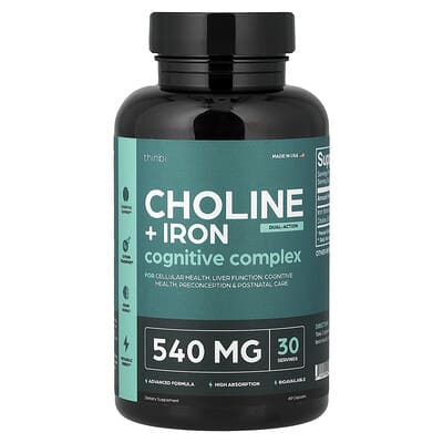 Thinbi, Choline + Iron, 60 Capsules