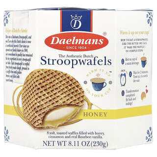 Daelmans, Stroopwafels, Honey, 8 Waffles, 8.11 oz (230 g)